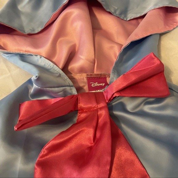 Fairy Godmother Cinderella Little Girl DISNEY Blue Hooded Cape w/ Pink Bow - Picture 3 of 6